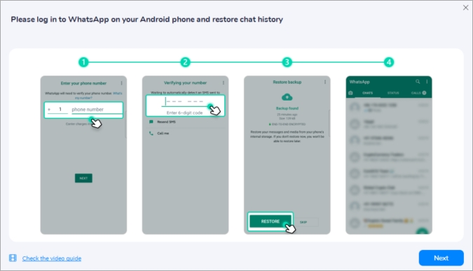Restaurar el historial de chat en Android whatsapp