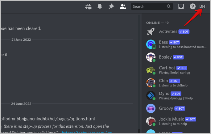 Al hacer clic en la opción ZDHT en Chrome