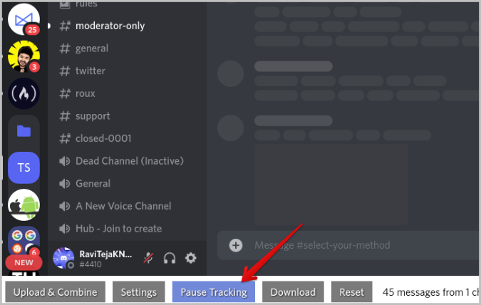 Seguimiento de pausa en Discord