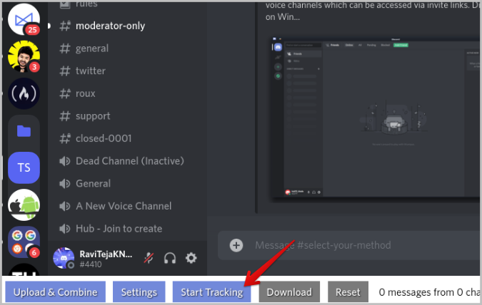 Comience a rastrear en Discord para exportar