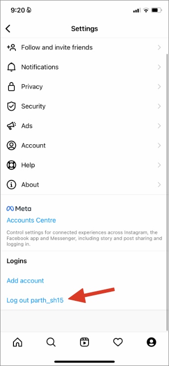 Iniciar sesión en la aplicación Instagram