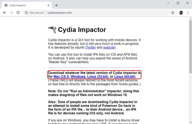 Impactor de Cydia