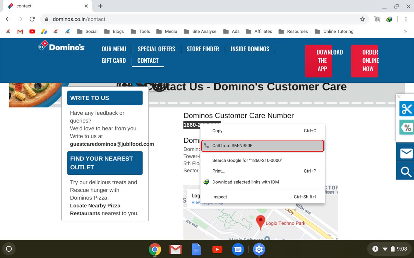 Llamada desde Chromebook