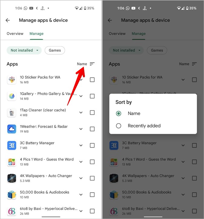 Android Play Store desinstalado aplicaciones