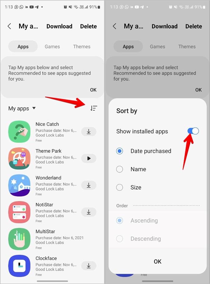 Android Galaxy Store mis aplicaciones