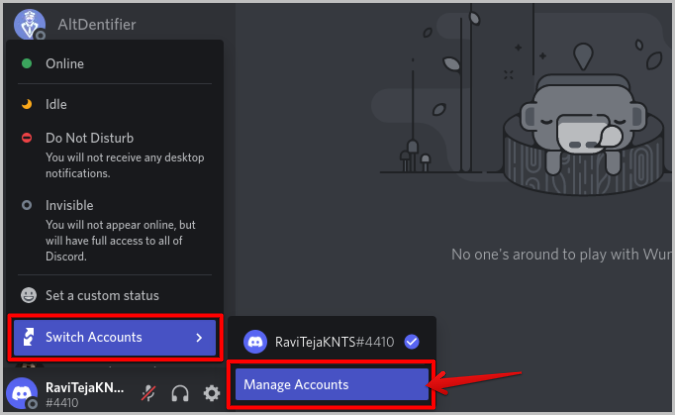 Administrar funciones de cuentas en Discord