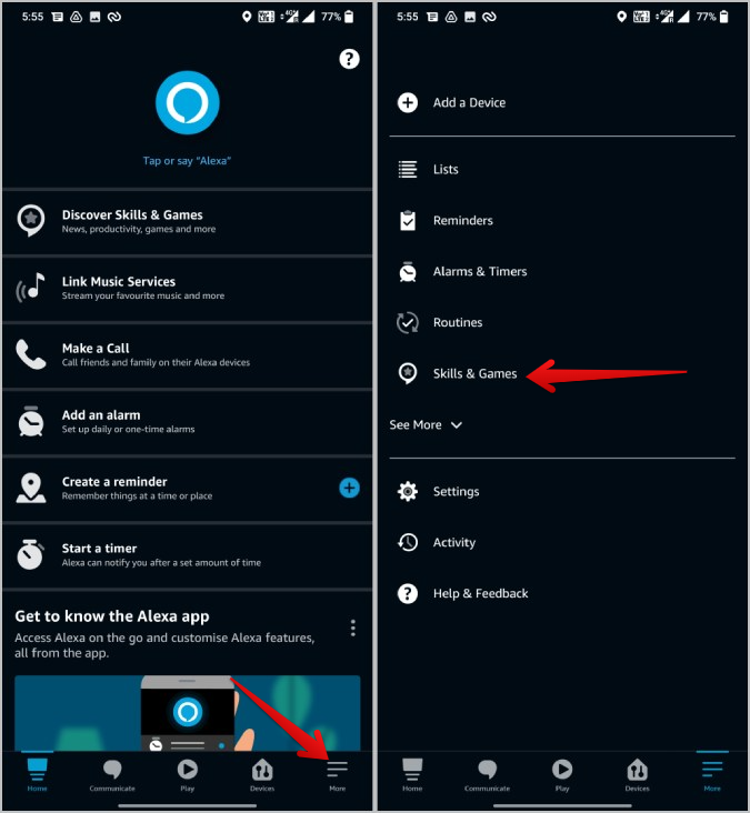 Alexa App Skills & Games Configuración