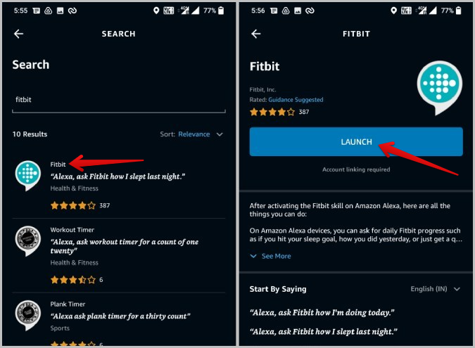 Lanzamiento de la habilidad de Fitbit en Alexa
