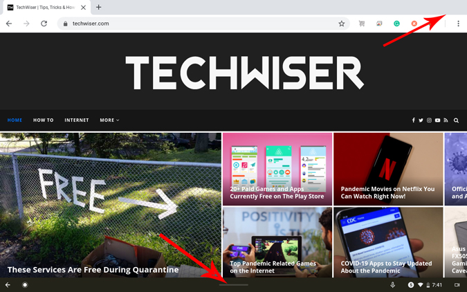 Modo de tableta en Chromebook