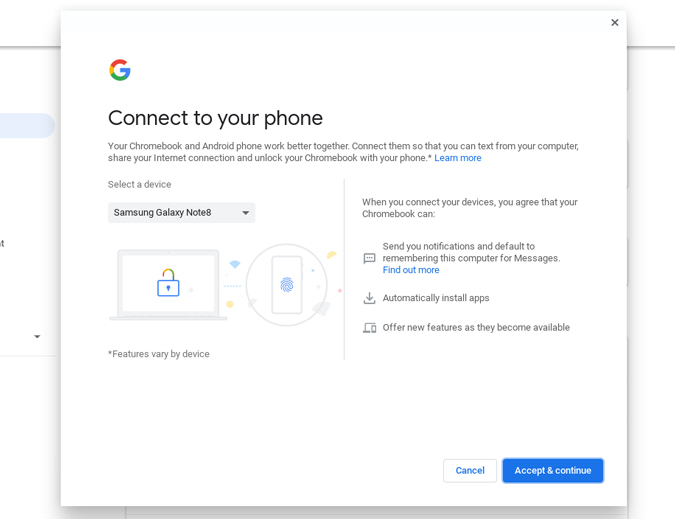 Conectando el teléfono Android a Chromebook