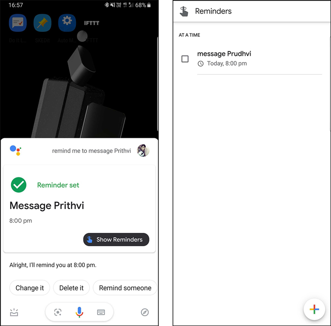 Usando las recomendaciones del Asistente de Google