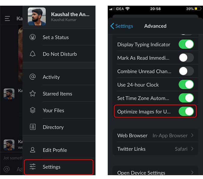 Deshabilitar la optimización en Slack App Mobile: consejos y trucos de Slack