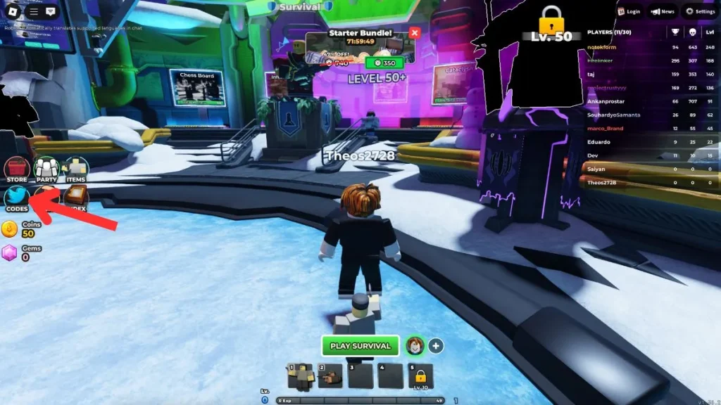 Redime los códigos de simulador de defensa de la torre de Roblox