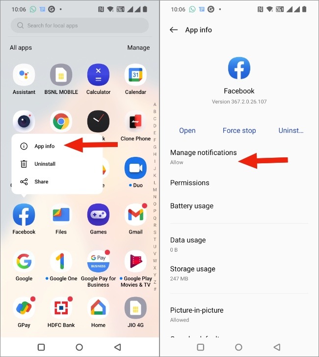 Notificaciones para Facebook Android