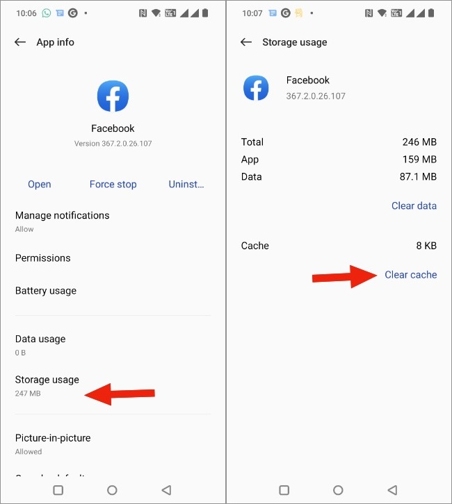 Clear Facebook Cache en Android