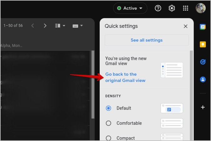 Vuelve a la opción original de vista Gmail en Gmail