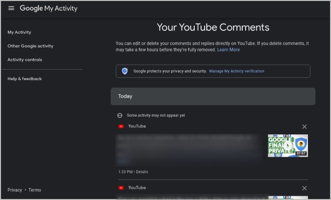Vea todos sus comentarios en el escritorio de YouTube