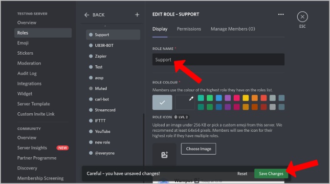 Creación de un rol de soporte en Discord Server