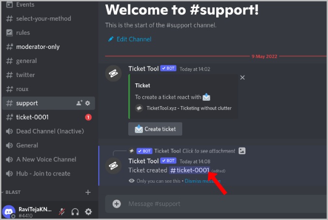 APERTIR creado Ticket en Discord