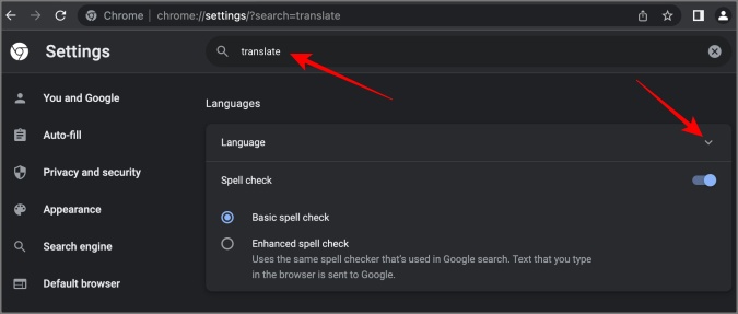 Configuración del idioma del navegador Chrome