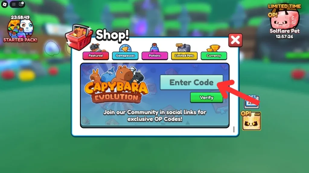Redime los códigos de evolución de Roblox Capybara (1)