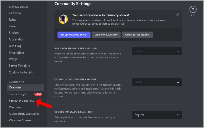 Programa de apertura de socios en Discord