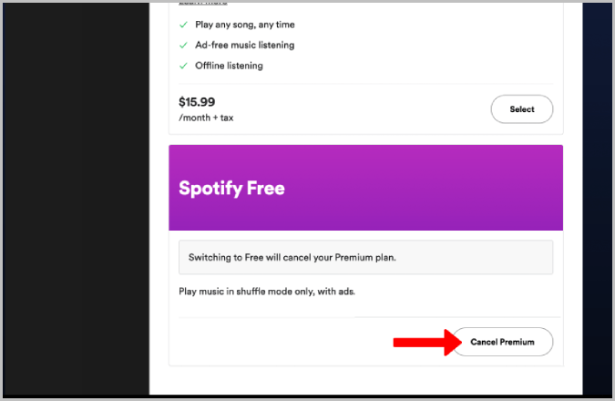 Cancelar la prima en Spotify