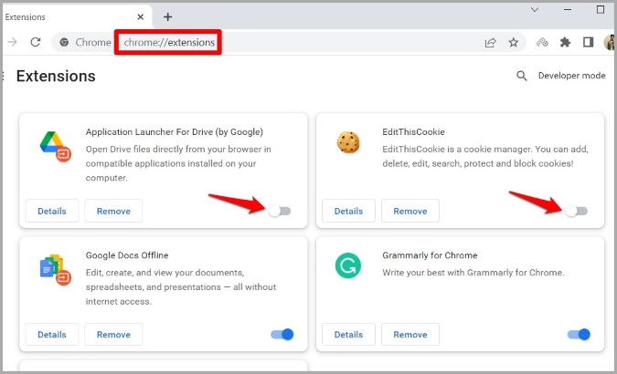 Deshabilitar extensiones en Chrome