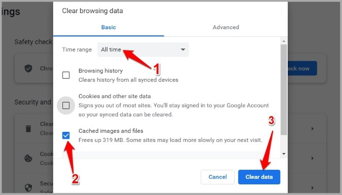 Borrar el caché en Chrome