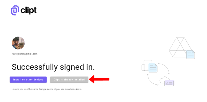 Configuración de CLIPT ya completada