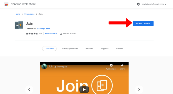 Instalación de la extensión de unión Chrome