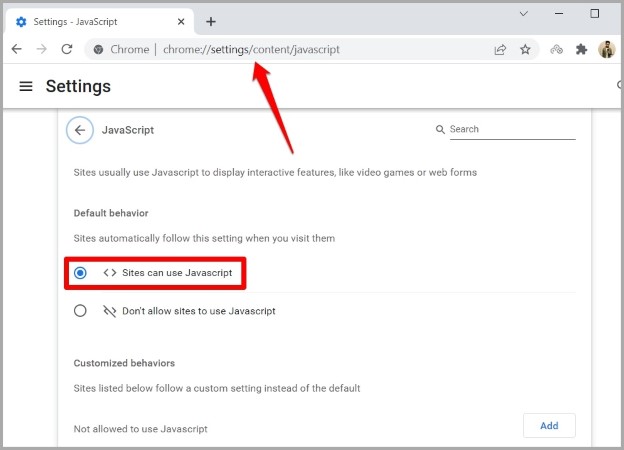 Habilitar JavaScript en Chrome