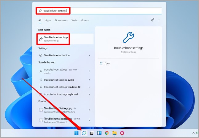 Abra el solucionador de problemas en Windows