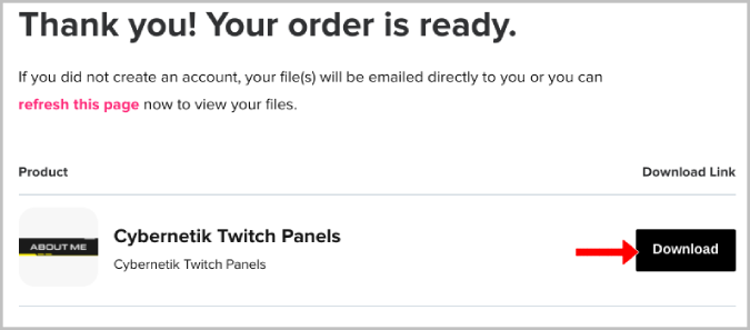 Descargar la plantilla de panel de Twitch 