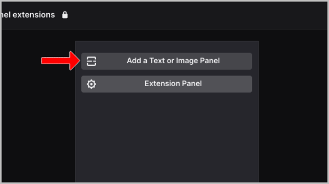 Agregar texto o panel de imagen en Twitch