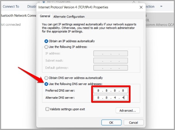 Modificar la configuración de DNS en Windows 11