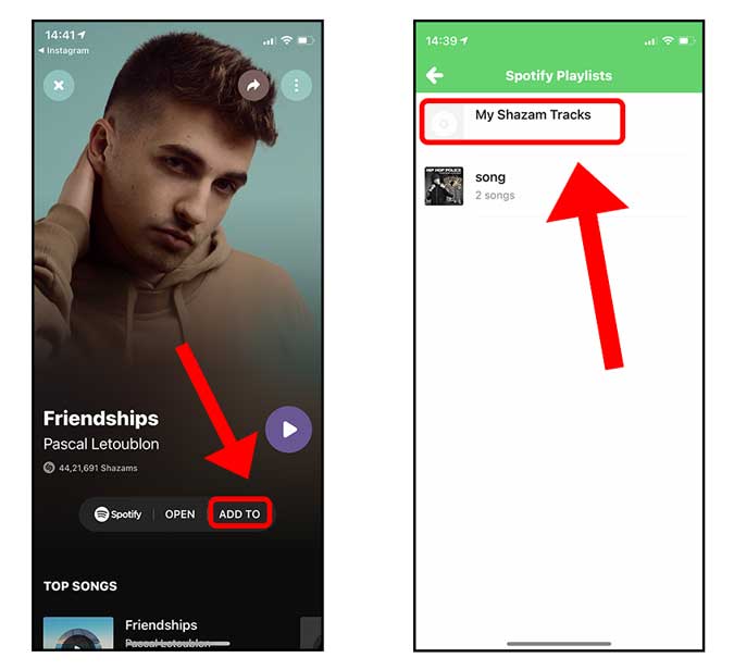 Agregar a una lista de reproducción de Spotify