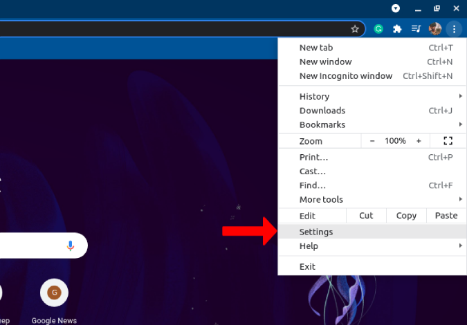 Configuración de apertura en el navegador Chrome