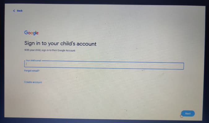 Iniciar sesión en la cuenta de su hijo 