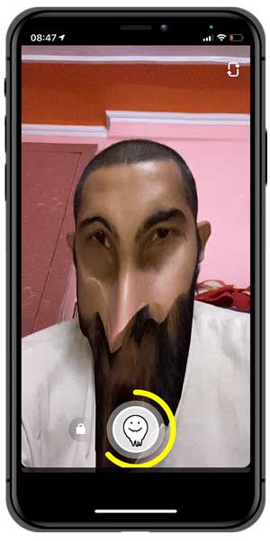 Filtro de snapchat de fusión de la cara
