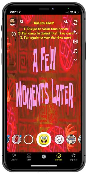 Filtro de SpongeBob TimeCard Snapchat