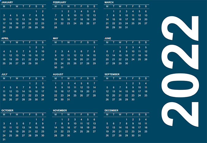 Plantilla de calendario anual de hojas de Google