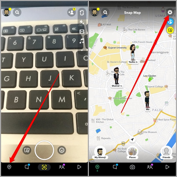 Abra la configuración del mapa Snap