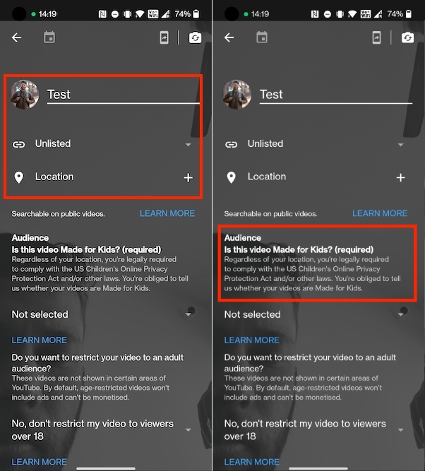 YouTube se pone en marcha en la configuración de Android