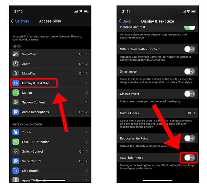 Termine la brineta automática en iPhone