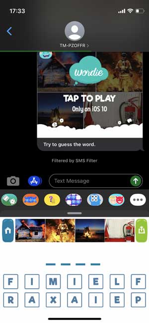 Wordie es un juego de iMessage basado en palabras para iPhone