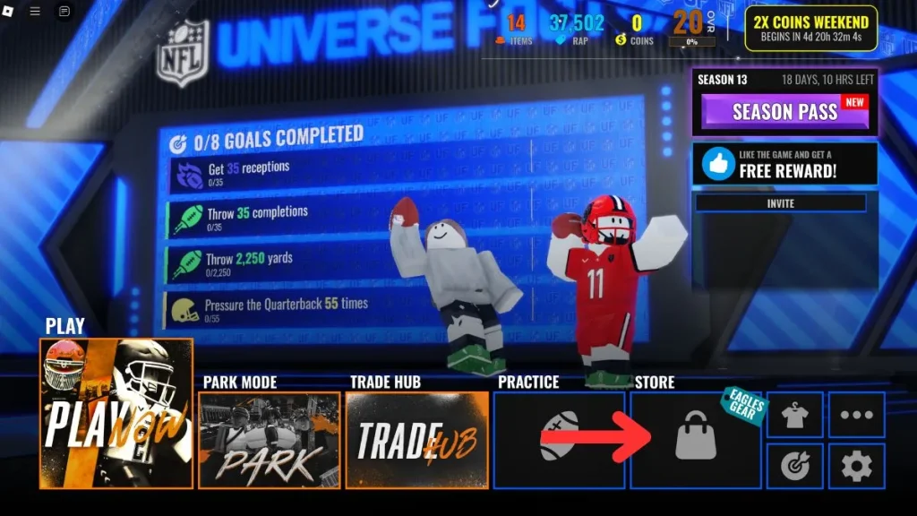 Redime los códigos de fútbol de NFL Universe (1)