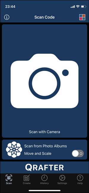 Qrafter para escanear el código QR desde una imagen.