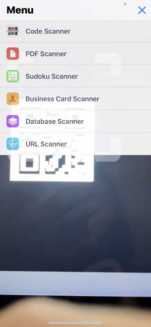 Opciones de escáner de aplicaciones de lector de código QR