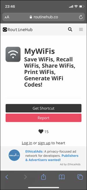 Atajo para escanear wifi usando mywifis
